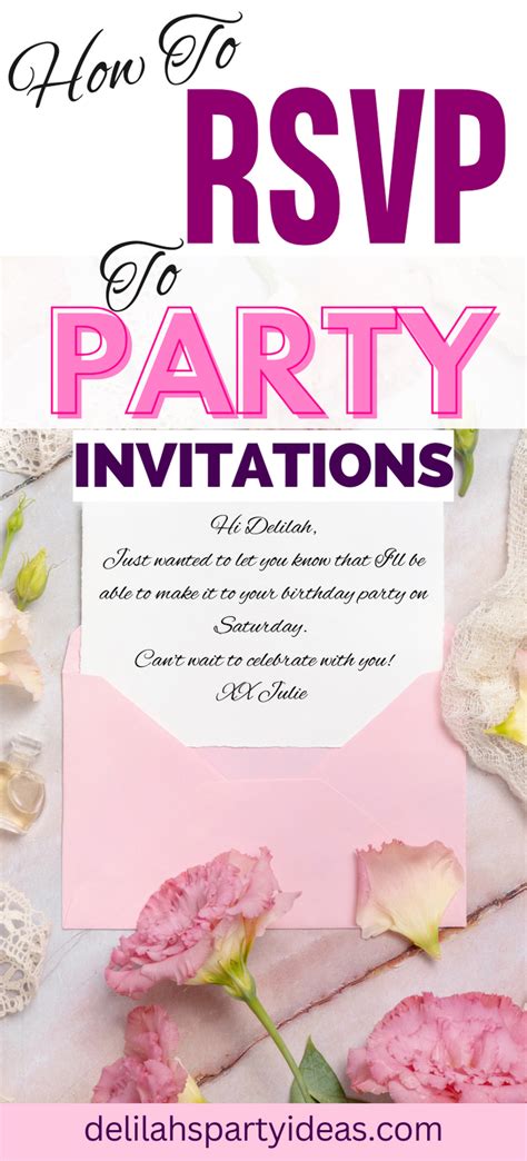 How to RSVP to a Birthday Party Invitation | Party invitations, Rsvp ...