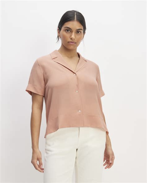 The Notch Shirt In Washable Silk Blush Pink Everlane