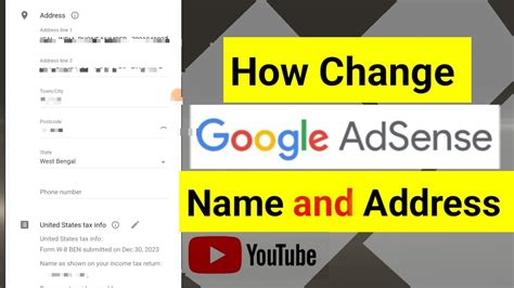 How To Change Google Adsense Name And Adress New Update YouTube