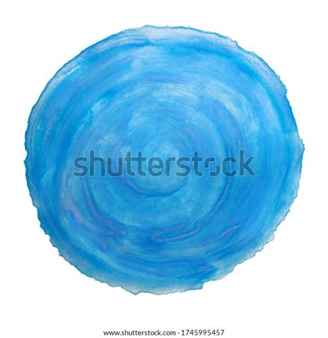 Blue Watercolor Blotch Artistic Circles Background Stock Vector