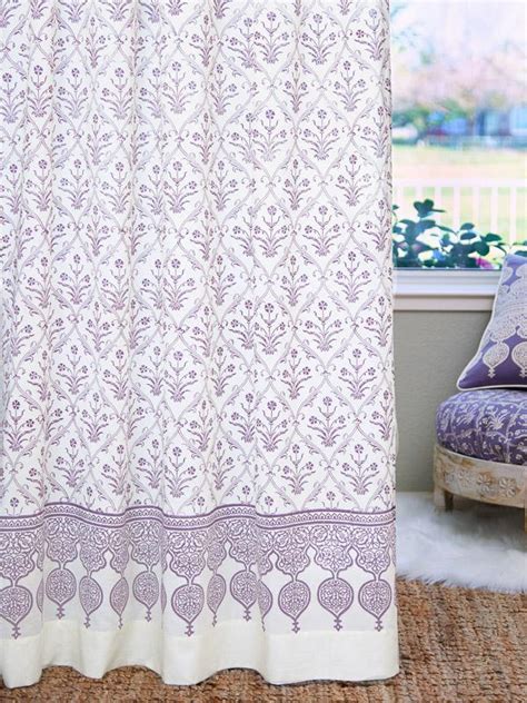 Floral Sheer Curtain Panel Ivory Purple Saffron Marigold