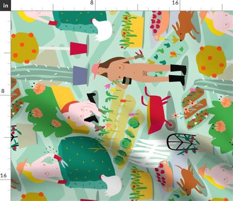 Nude Gardening Rotated Fabric Spoonflower