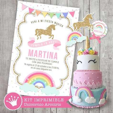 Kit Imprimible Unicornio Y Arcoiris Decoraci N Para Fiestas Y