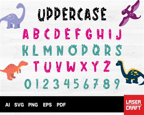 Dinosaurio Font Svg Dino Letras Svg Dinosaurio Alfabeto Svg Etsy