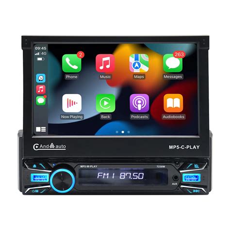 Autoradio sans fil Bluetooth écran tactile rétractable HD de 7 pouces