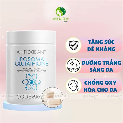 Viên Uống Codeage Liposomal Glutathione Chống Oxy Hóa Sáng Da 60