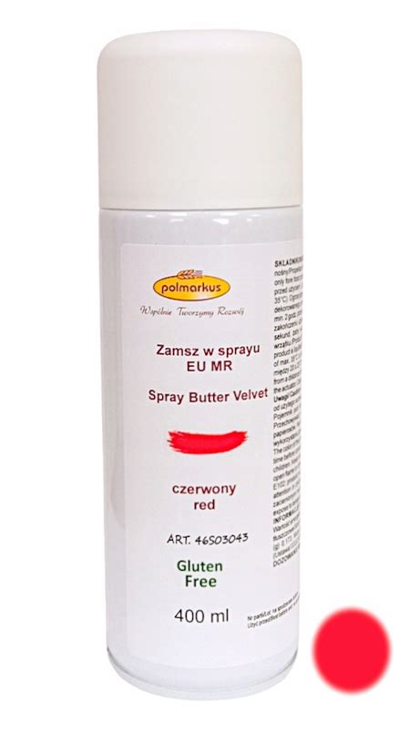 Zamsz w Sprayu Spożywczy Na Torty CZERWONY 400ml 12877432646 Allegro pl