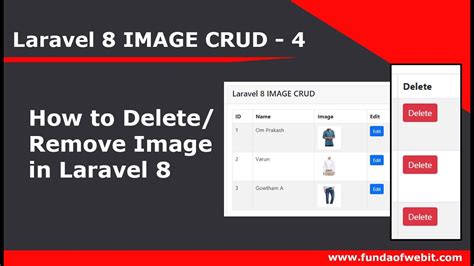 Laravel Image Crud 4 How To Delete Imagedata In Laravel 8 Deleting Image From Folder Youtube