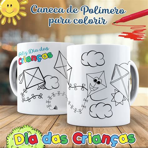 Caneca De Pol Mero Para Colorir Dia Das Crian As Pipa Elo