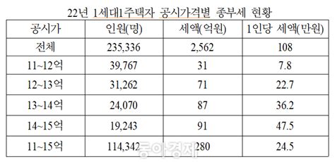 종부세 폭탄은 옛말작년 1주택 하위절반 20만원동아경제