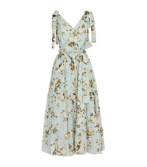 Womens Erdem Green Floral Yesenia Midi Dress Harrods Countrycode