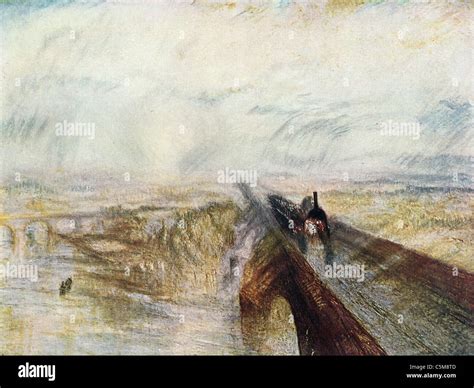 Painting by J M W Turner; "Rain, Steam, and Speed, The Great Western ...