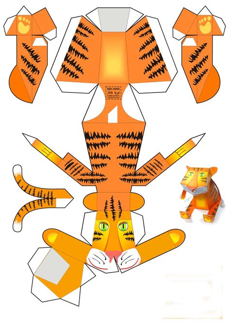 Tiger Paper Model - Free printable paper template