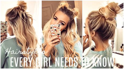 Easy Hairstyles Every Girl Should Know Hair Hacks Youtube