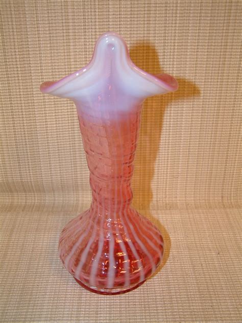 Fenton Cranberry Rib Optic Jack In The Pulpit Tulip Vase Salado Creek