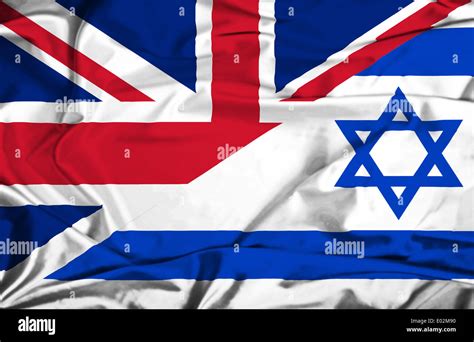 Waving flag of Israel and UK Stock Photo - Alamy