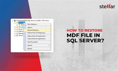 Restore Database From Mdf File In Sql Server Quick Guide