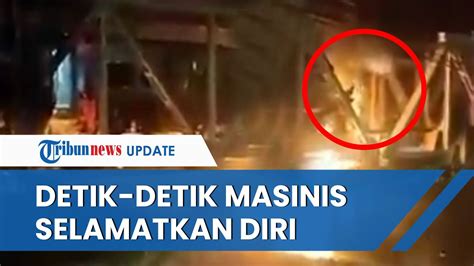 Video Detik Detik Masinis Kereta Brantas Selamatkan Diri Keluar