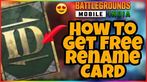 How To Get Rename Card In Bgmi How To Get Free Rename Card In Bgmi