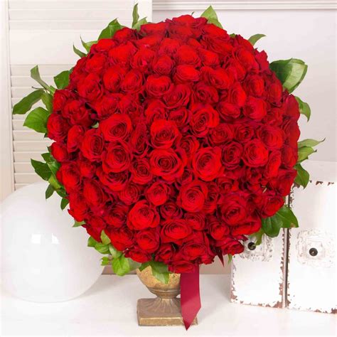 100 red roses bouquet - Purple Flowers