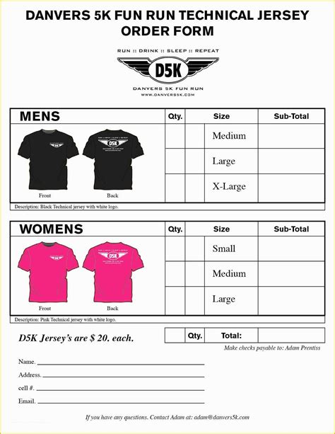 Free Shirt Order Form Template Of T Shirt Order Form 6 Free Templates