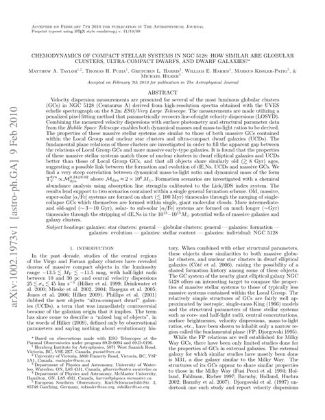 Pdf Chemodynamics Of Compact Stellar Systems In Ngc How Similar