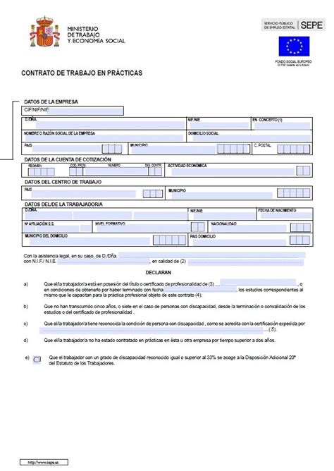 Modelo De Contrato De Trabajo Modelos Y Declaraciones Da Hot