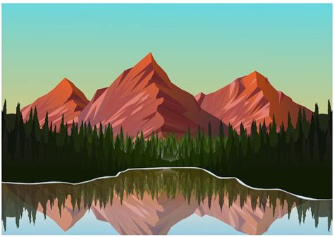 Ilustraci N Realista Del Paisaje De Monta A Vector Premium