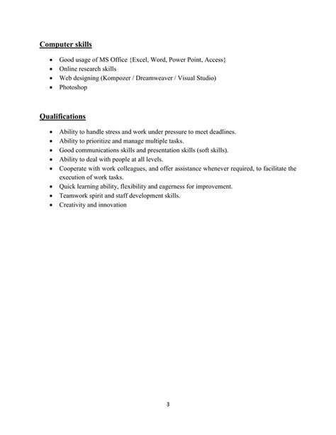 Curriculum Vitae English Pdf