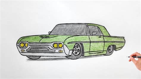 How To Draw A Ford Thunderbird Drawing A D Car Coloring Ford