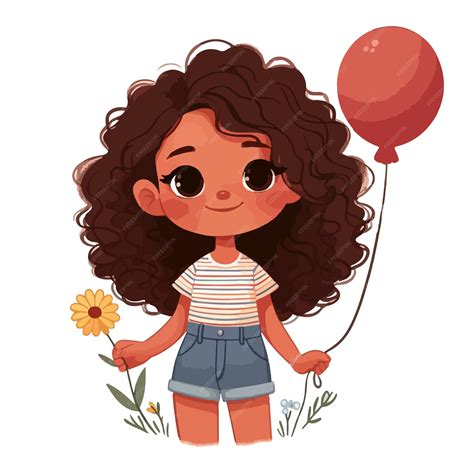 Premium Vector Curly Girl Vector