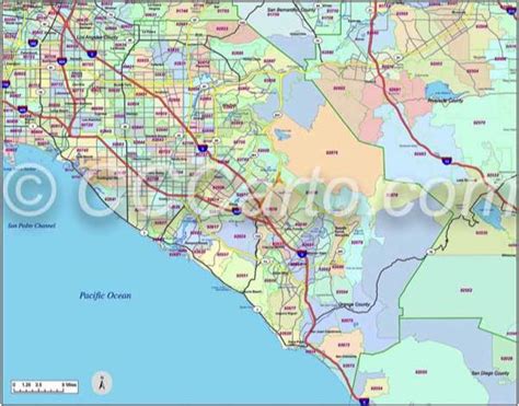 Los Angeles Orange County Ca Wall Map Satellite Zip Style By Marketmaps