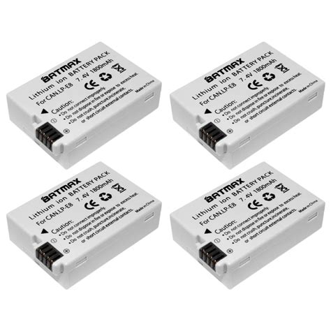 4x Lp E8 Lp E8 Lpe8 Camera Battery Pack For Canon Eos 550d 600d 650d 700d Kiss X4 X5 X6i X7i