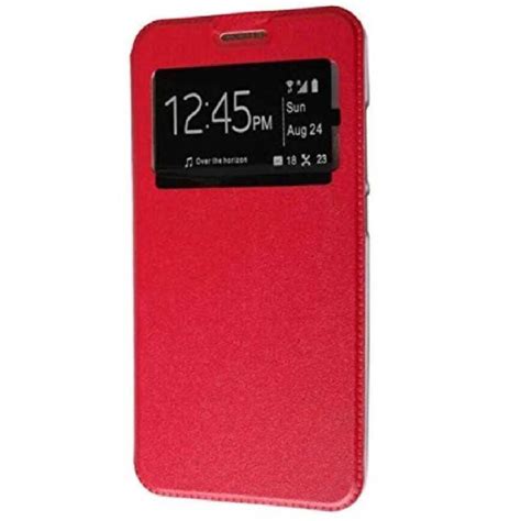 Funda Protectora Libro Ventana Para Samsung Galaxy A22 5G TPU Roja