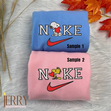 Snoopy And Woodstock Matching Nike Embroidered Sweatshirts Jerry Clothing