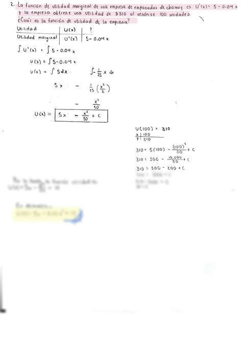 Solution Utilidad Marginal Costo Marginal E Ingreso Marginal