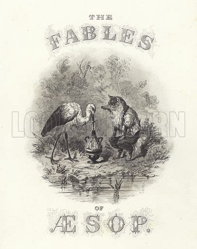 The Fables Of Aesop The Fox And The Stork Stock Image Look And Learn