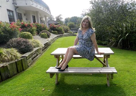 Posing On Picnic Table Crossdresser Heaven