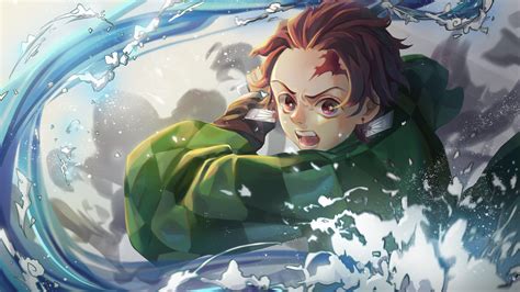 Demon Slayer Tanjirou Kamado With Brown Hair 4k Hd Anime Wallpapers