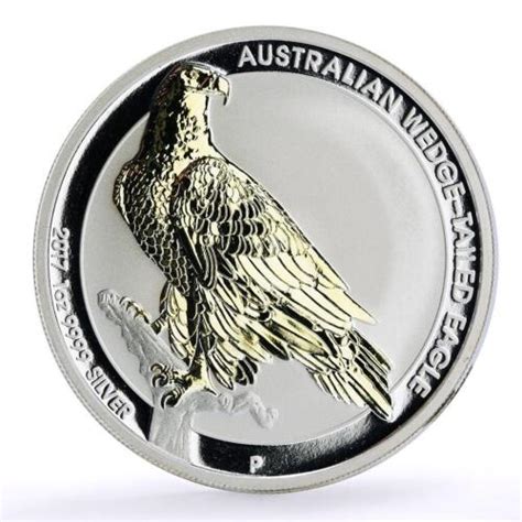 Australia Dollar Endangered Wildlife Eagle Bird Fauna Gilded Silver