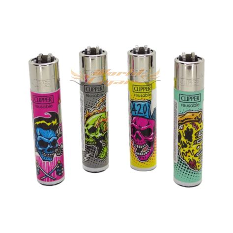 Isqueiro Clipper Grande Collection Living Skulls World Cigars