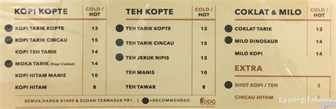 Selalu Diperbarui Menu Kopte Kopi Teh Pantai Indah Kapuk