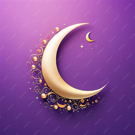 Premium Photo | A crescent moon and a crescent on a purple background