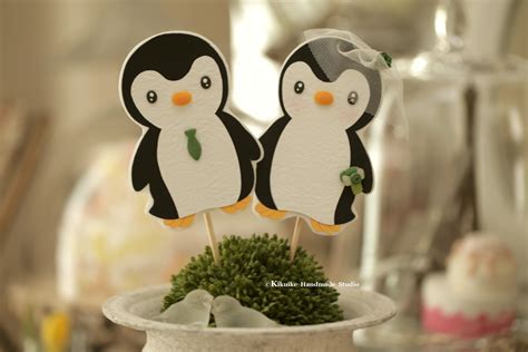 Penguins Wedding Cake Topper Custom Penguins Wedding Cake Topper