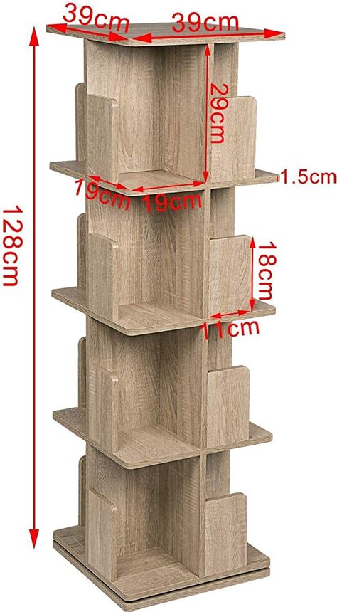 EUGAD 360 drehbares Bücherregal Drehregal Raumteiler Standregal