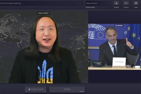 唐鳳部長歐洲議會演講 穿烏克蘭t恤 分享臺灣經驗｜新聞發布 公告訊息｜moda — 數位發展部 Ministry Of Digital