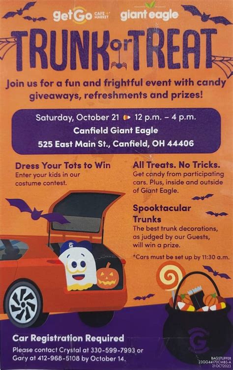 Trunk Or Treat Canfield Giant Eagle City Of Canfield