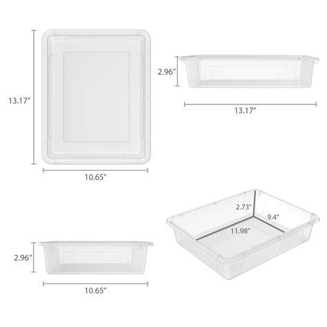 flat storage tray clear storex