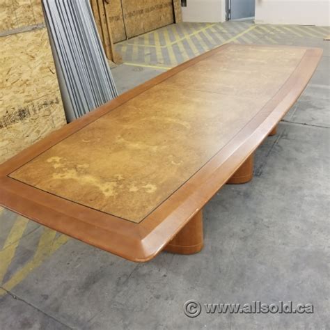 12 Ft Maple Pattern Boat Shape Boardroom Conference Table Allsoldca