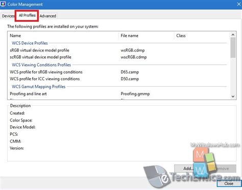 How To Find Out The List of Color Profiles Installed on Your Windows 10 computer?